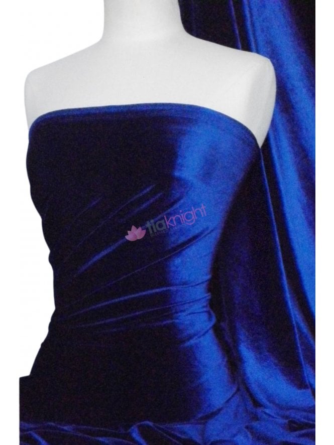 Velvet /Velour Stretch Spandex Fabric- Electric Blue Q559 ELCBL