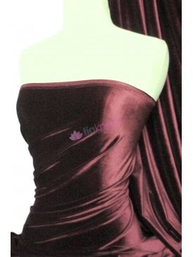 Velvet /Velour Stretch Spandex Fabric- Espresso Brown Q559 ESBR