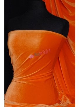 Velvet /Velour Stretch Spandex Fabric- Flo Orange Q559 FLOR
