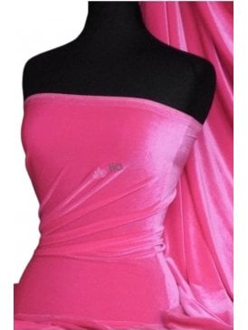 Velvet/Velour Stretch Spandex Fabric- Flo Pink Q559 FLPN