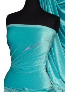 Velvet/Velour Stretch Spandex Fabric- Flo Turquoise Q559 FLTQ