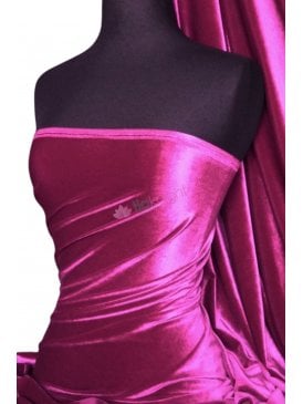 Velvet/Velour Stretch Spandex Fabric- Fuchsia Pink Q559 FCH