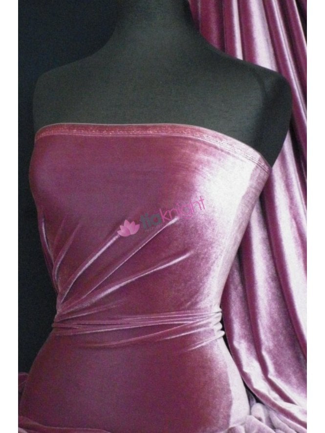 Velvet /Velour Stretch Spandex Fabric- Grape Q559 GRP