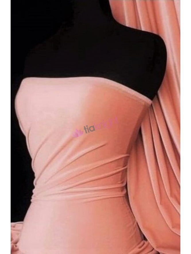 Velvet/Velour Stretch Spandex Fabric- Grapefruit Q559 GRPF
