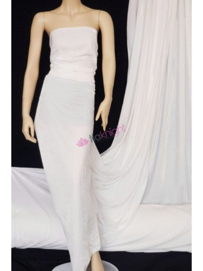 Velvet /Velour Stretch Spandex Fabric- Ivory Q559 IV