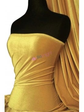 Velvet /Velour Stretch Spandex Fabric- Mustard Q559 MSTD
