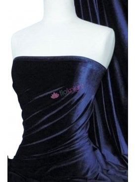 Velvet /Velour Stretch Spandex Fabric- Navy Q559 NY