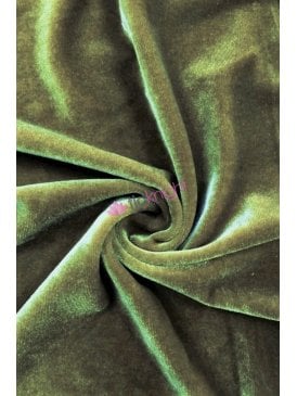 Velvet/Velour Stretch Spandex Fabric- Olive Green Q559 OLV