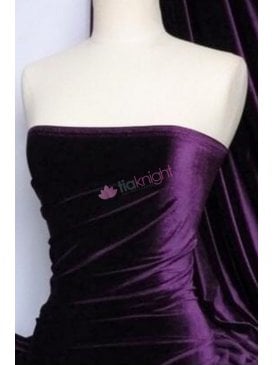 Velvet/Velour Stretch Spandex Fabric- Purple Q559 PPL