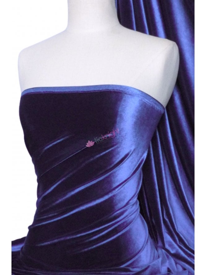 Velvet /Velour Stretch Spandex Fabric- Rich Navy Q559 RCHNY