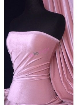 Velvet /Velour Stretch Spandex Fabric- Rose Pink Q559 RSPN