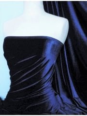 Velvet/Velour Stretch Spandex Lycra Fabric- Ink Navy SQ189 INK
