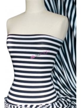 Viscose Cotton 4 Way Stretch Fabric- Horizontal Stripe Q1171