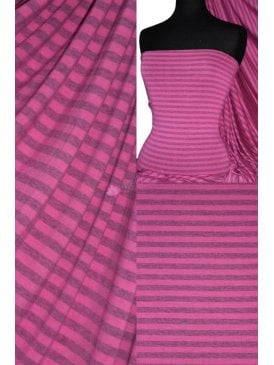 Viscose Cotton 4 Way Stretch Fabric- Stripe Pink/Blue Q341 PNBL