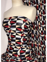 Viscose Cotton Stretch Fabric- Geo Triangles SQ328 MLT