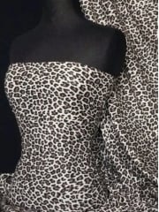 Viscose Cotton Stretch Fabric- Grey/Black Cheetah TK13 GRBK