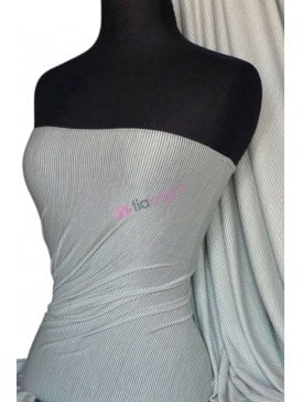 Viscose Cotton Stretch Fabric- Grey/Cream Pin Stripe Q769 GRCRM