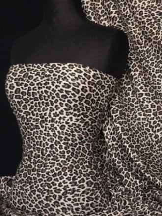 Viscose Cotton Stretch Fabric- Marl Grey/Black Leopard Q700 MGRBK