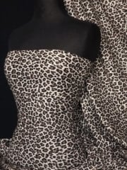 Viscose Cotton Stretch Fabric- Marl Grey/Black Leopard Q700 MGRBK