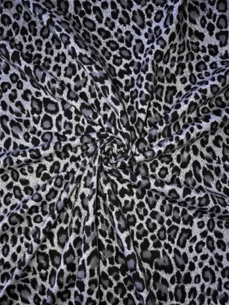 Viscose Cotton Stretch Fabric- Marl Grey Leopard SQ290 GRBK