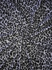 Viscose Cotton Stretch Fabric- Marl Grey Leopard SQ290 GRBK
