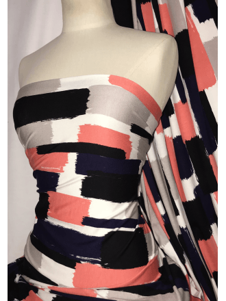 Viscose Cotton Stretch Fabric- Paint Strokes SQ327 CRLNY