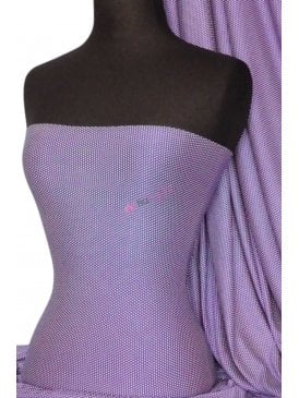 Viscose Cotton Stretch Fabric- Purple/White Spots Q289 PPLWH