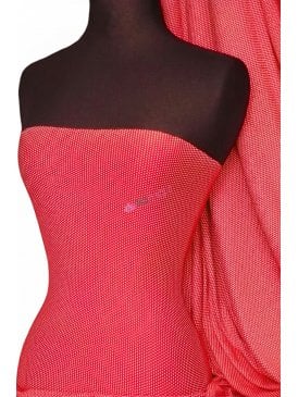 Viscose Cotton Stretch Fabric- Red/White Spots Q289 RDWH
