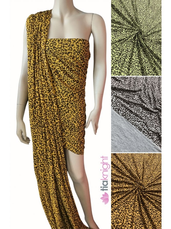 Viscose Cotton Stretch Jersey Fabric- Safari Leopard SQ570