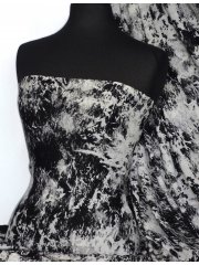 Viscose Cotton Stretch Lycra Fabric- Arianna Black/Grey Splash VSC07 BKGR