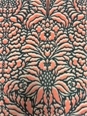 Viscose Cotton Stretch Lycra Fabric- Jungle Flower Coral VSC251 CRLBK