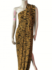 Viscose Elastane 4 Way Stretch Fabric- Bengal Tiger SQ629 MSTBK