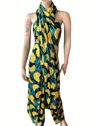 Viscose Elastane Stretchy Soft Fabric- Banana Tree SQ632 BKYL