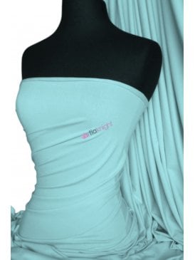 Viscose Rayon 4 Way Stretch Jersey Fabric- Aqua Blue Q300 AQBL