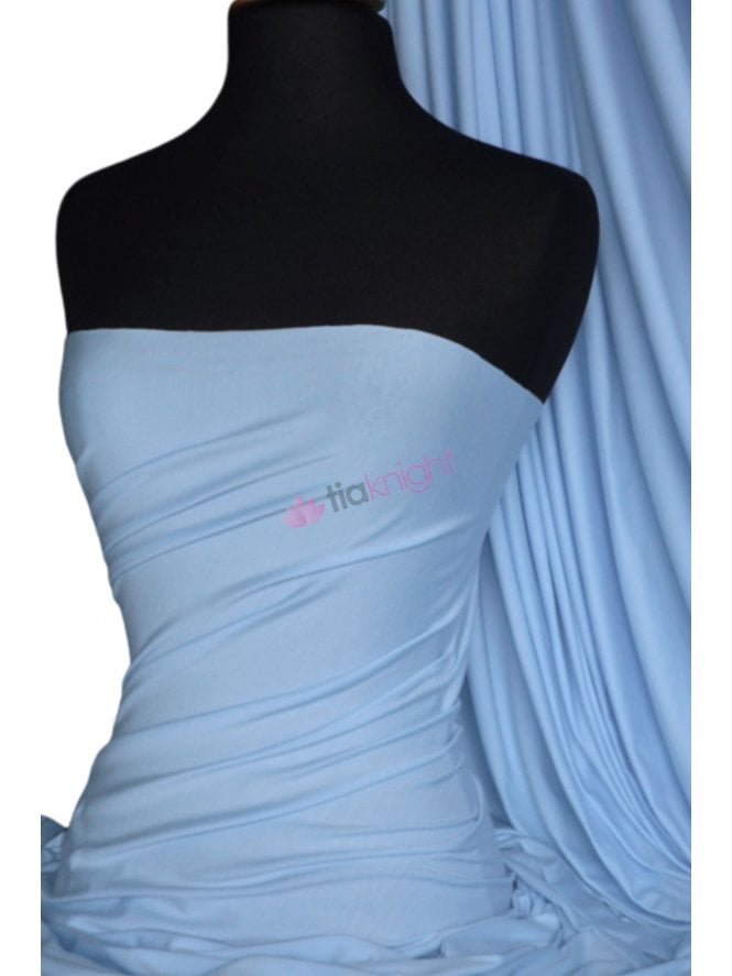 Viscose Rayon 4 Way Stretch Jersey Fabric- Baby Blue Q300 BBL