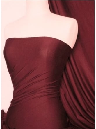 Viscose Rayon 4 Way Stretch Jersey Fabric- Burgundy Q300 BURG