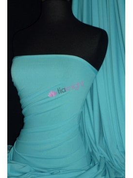 Viscose Rayon 4 Way Stretch Jersey Fabric- Caribbean Blue Q300 CRBL