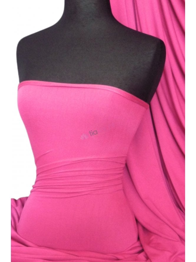 Viscose Rayon 4 Way Stretch Jersey Fabric- Cerise Q300 CRS