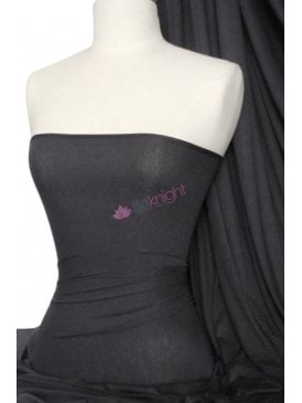 Viscose Rayon 4 Way Stretch Jersey Fabric- Charcoal Grey Q300 CHGR