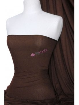 Viscose Rayon 4 Way Stretch Jersey Fabric- Chocolate Brown Q300 CHBR