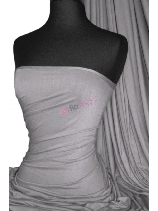 Viscose Rayon 4 Way Stretch Jersey Fabric- Cloud Grey Q300 CGR