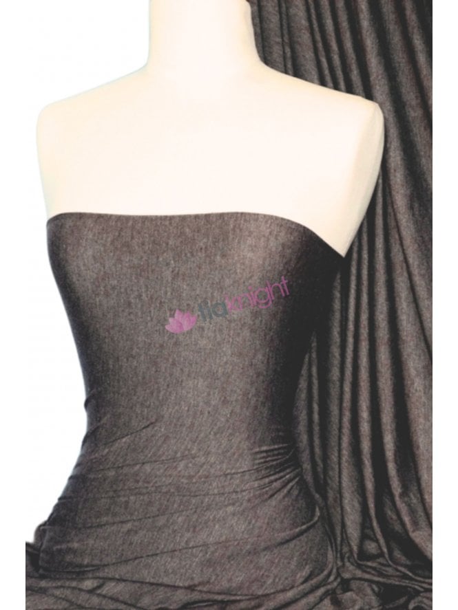 Viscose Rayon 4 Way Stretch Jersey Fabric- Coffee Melange Q300 CFMG