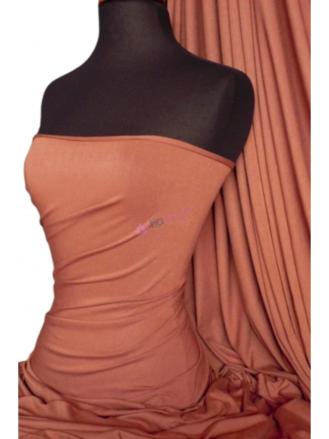 Viscose Rayon 4 Way Stretch Jersey Fabric- Copper Q300 COP