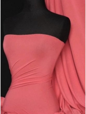 Viscose Rayon 4 Way Stretch Jersey Fabric- Coral Q300 CRL