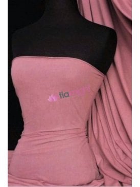 Viscose Rayon 4 Way Stretch Jersey Fabric- Dark Dusky Pink Q300 DDPN