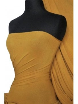 Viscose Rayon 4 Way Stretch Jersey Fabric- Dark Mustard Q300 DMST