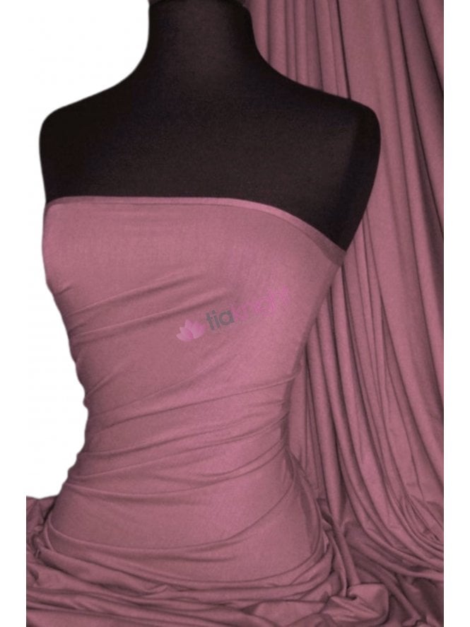 Viscose Rayon 4 Way Stretch Jersey Fabric- Dark Rose Q300 DRS