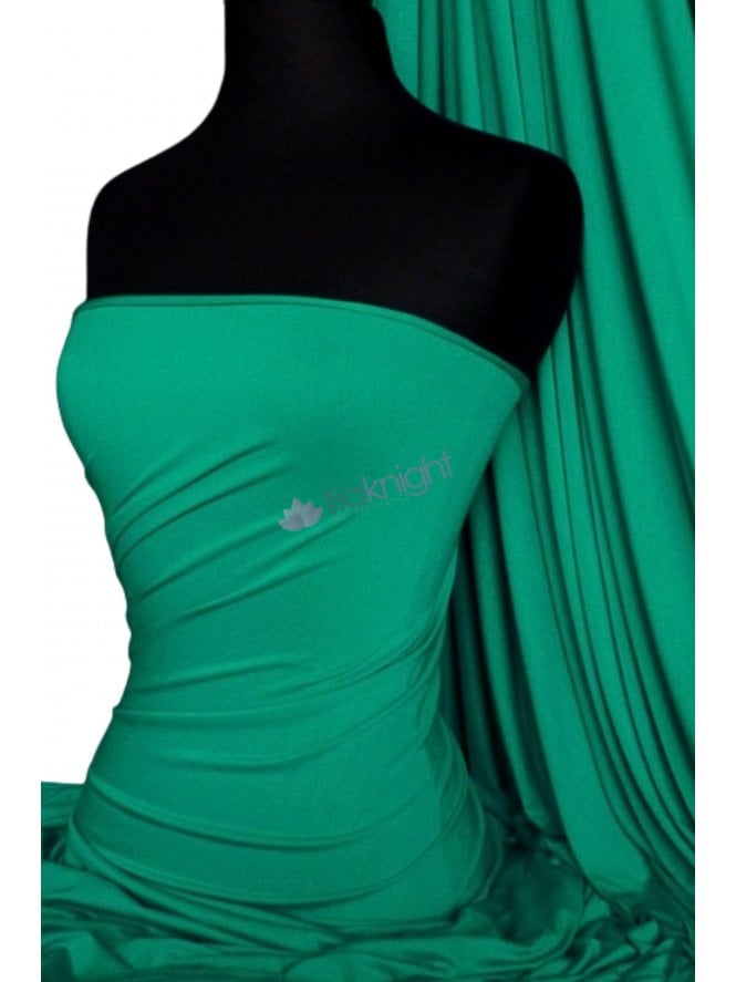 Viscose Rayon 4 Way Stretch Jersey Fabric- Emerald Green Q300 EMR