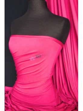 Viscose Rayon 4 Way Stretch Jersey Fabric- Fuchsia Pink Q300 FCH