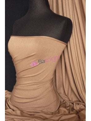 Viscose Rayon 4 Way Stretch Jersey Fabric- Fudge Q300 FDG